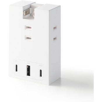 電源タップ USB直挿し (コンセント 3口 Type-C×2 USB-A×1) コンパクト 雷ガード ほこり防止シャッター エレコム