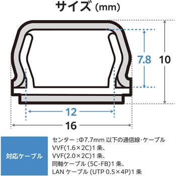 配線カバー 壁用 モール (長さ1m×幅16mm) フラット 配線隠し ケーブルカバー 設置用テープ付き エレコム