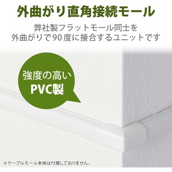 配線カバー モール 接続ユニット 出ズミ 【 壁用 フラットモール LD-GAF1MWH 専用 】 エレコム