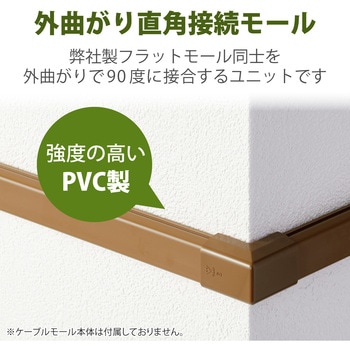 配線カバー モール 接続ユニット 出ズミ 【 壁用 フラットモール LD-GAF2MBR 専用 】 - エレコム