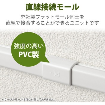 配線カバー モール 接続ユニット ストレート 【 壁用 フラットモール LD-GAF1MWH 専用 】 エレコム