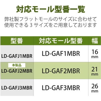 配線カバー モール 接続ユニット ストレート 【 壁用 フラットモール LD-GAF2MBR 専用 】 エレコム