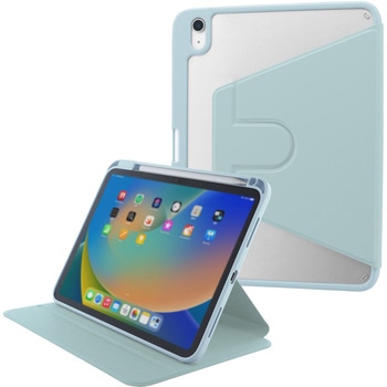 11インチiPad (A16)/iPad (第10世代) 360度回転スタンド機能 背面クリアフラップケース オートスリープ機能 Apple Pencilホルダー付 Smart Stock
