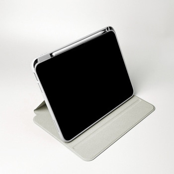 11インチiPad (A16)/iPad (第10世代) 360度回転スタンド機能 背面クリアフラップケース オートスリープ機能 Apple Pencilホルダー付 Smart Stock