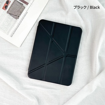iPad mini (A17 Pro/第6世代) 縦横スタンド可能 背面クリアフラップケース オートスリープ機能 Apple Pencilホルダー付 - Smart Stock