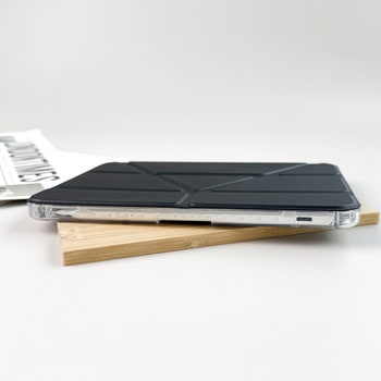 iPad mini (A17 Pro/第6世代) 縦横スタンド可能 背面クリアフラップケース オートスリープ機能 Apple Pencilホルダー付 - Smart Stock