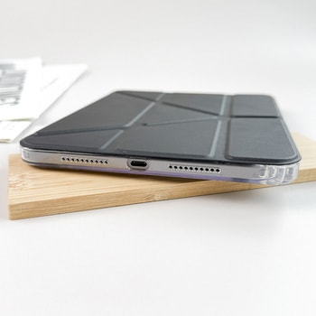 iPad mini (A17 Pro/第6世代) 縦横スタンド可能 背面クリアフラップケース オートスリープ機能 Apple Pencilホルダー付 - Smart Stock