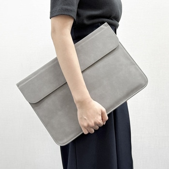 14.2インチ対応 PC・タブレット用スリーブケース はっ水生地使用 グレー 速乾性 出し入れ簡単 Smart Stock
