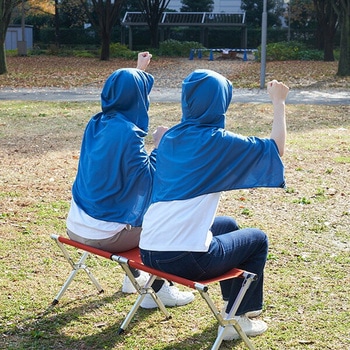 冷感ポンチョ 水で濡らして涼感 フリーサイズ YAMAZEN(山善)