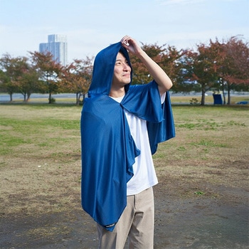 冷感ポンチョ 水で濡らして涼感 フリーサイズ YAMAZEN(山善)