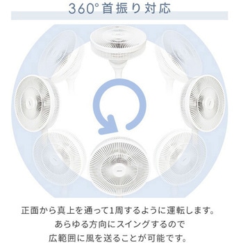 扇風機 DCモーター 360度首振り フルリモコン式 静音 風量12段階 YAMAZEN(山善)