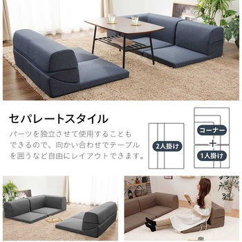 カバーが洗えるフロアソファ3点セット IMONIA セルタン