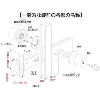 R 23 インテグラル錠 玄関 トステム アルファ フロント 段付l R 23 1組 通販モノタロウ