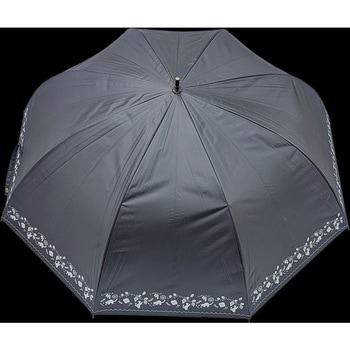婦人晴雨65cmBJシルク猫ボーダー BK ローズ産業