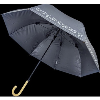 婦人晴雨65cmBJシルク猫ボーダー BK ローズ産業
