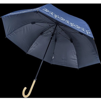 婦人晴雨65cmBJシルク猫ボーダー NV ローズ産業