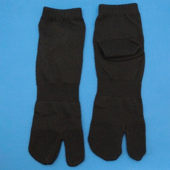 仕事人 ミドル丈オールメッシュソックス 指付靴下3足組黒 ハヤシ