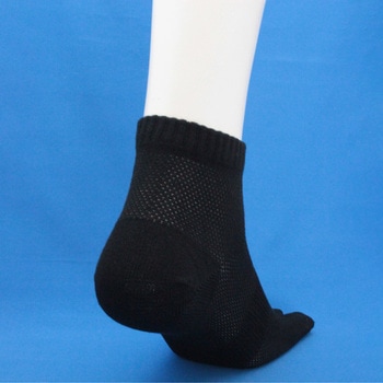 仕事人 ミドル丈オールメッシュソックス 指付靴下3足組黒 ハヤシ