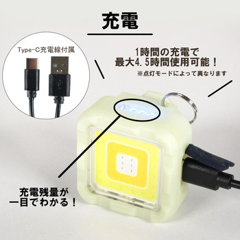 LEDミニミニポケットライト 充電式 キューブ 蓄光 BIGMAN(ビッグマン)