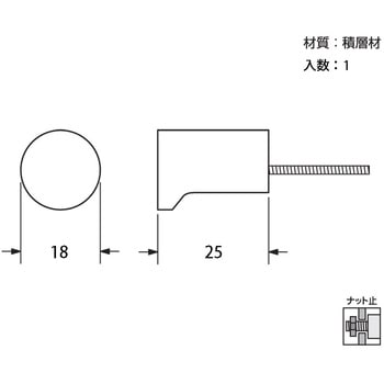ウッド円筒つまみ ハイロジック