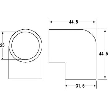 30445ELS10-20 | ステンレス製突合せ溶接式管継手 45°エルボ