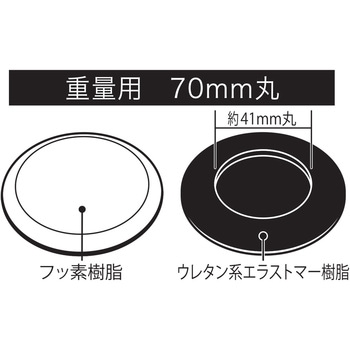 スライドクッション 70ミリ 茶 重量用 ハイロジック