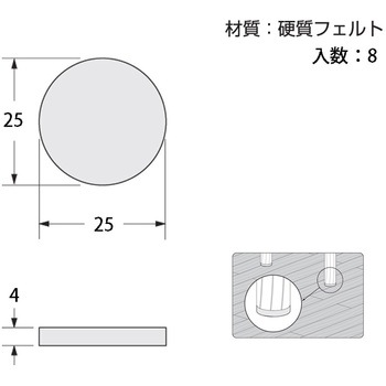 硬質フェルト 丸 ハイロジック