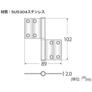左右兼用旗蝶番 ハイロジック