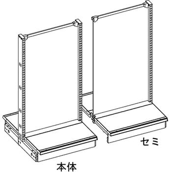 中日販売 ULキャスター付両面バックボードK 間口75cm 連結 408-28-25