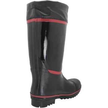 カバー付き鉄芯入り抗菌防臭加工黒赤ラインブーツ 天牛(富士手袋工業)