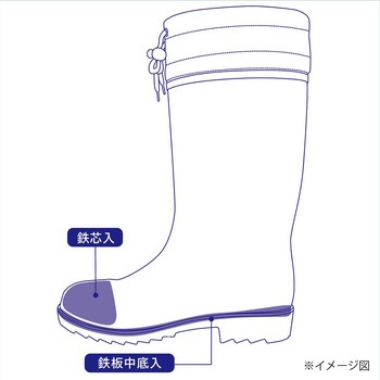 鉄芯鉄板入りカバー付きラバーブーツ 天牛(富士手袋工業)
