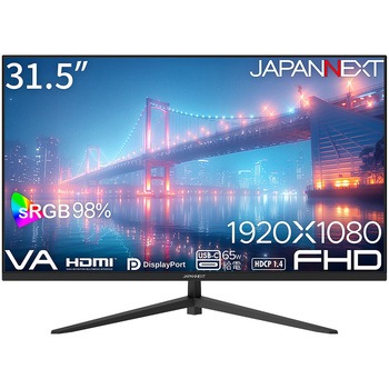 31.5型ディスプレイ/1920×1080/HDMI×1、DP×1、USB-C×1/ブラック/スピーカー無/2年保証 JAPANNEXT