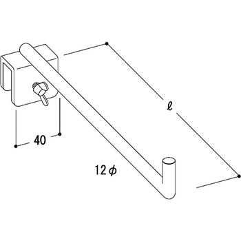 フックハンガー(ねじ付) Φ12×300 フック(ネジ付)12Φ 1本 タテヤマ