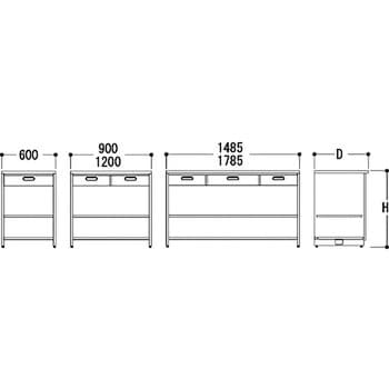 Lg90 60r スチール製カウンター900 引出bタイプ タテヤマアドバンス 呼び寸法w 600mm Lg90 60r 1台 通販モノタロウ 58934365