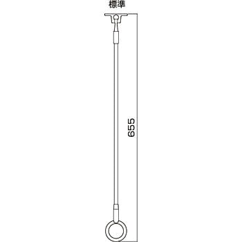 SPO-S 軒下浴室用物干金物 川口技研(GIKEN) 天井吊型 全長655mm 1本