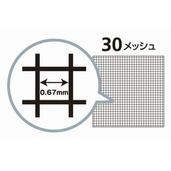 203616 網戸用張替ネット 30メッシュ 91cm×2m ブラック 1巻(2m