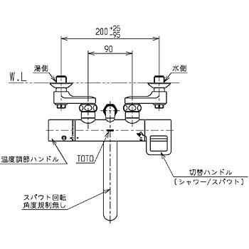 TMGG40EC サーモスタットエアインめっきシャワー金具 1台 TOTO