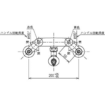 ピタットくん露出タイプ(壁給水タイプ) 緊急止水弁付2ハンドル混合栓