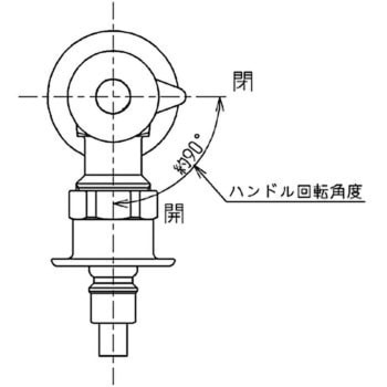 ピタットくん露出タイプ(壁給水タイプ) 緊急止水弁付横水栓 TOTO