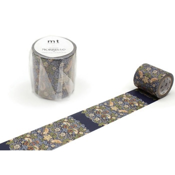 mt マスキングテープ Morris & Co. Strawberry Thief Indigo/Mineral カモ井加工紙