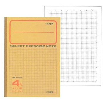 B5セレクト学習帳 黄表紙 4ミリ方眼 5冊組 文運堂