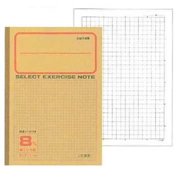 B5セレクト学習帳 黄表紙 8ミリ方眼 5冊組 文運堂