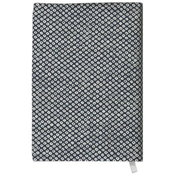 ブックカバー和風地紋 鹿の子濃藍 エムプラン