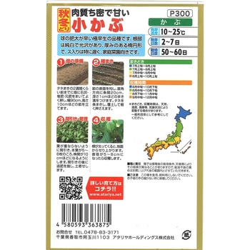 【種 たね タネ】肉質ち密で甘い 秋冬どり 小かぶ アタリヤ農園