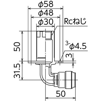 WL57型 床取出しアダプター45°タイプ - オンダ製作所