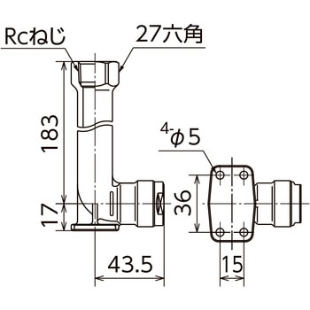 WL37型 床下横取付アダプター 青銅 オンダ製作所