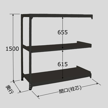 中量ラック 150kg タイプ黒 - 扶桑金属工業