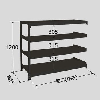 中量ラック 150kg タイプ黒 - 扶桑金属工業