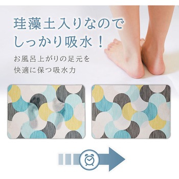 珪藻土入りソフトバスマット 北欧柄 アストロ
