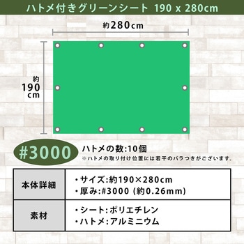 ハトメ付きグリーンシート 190×280cm アストロ